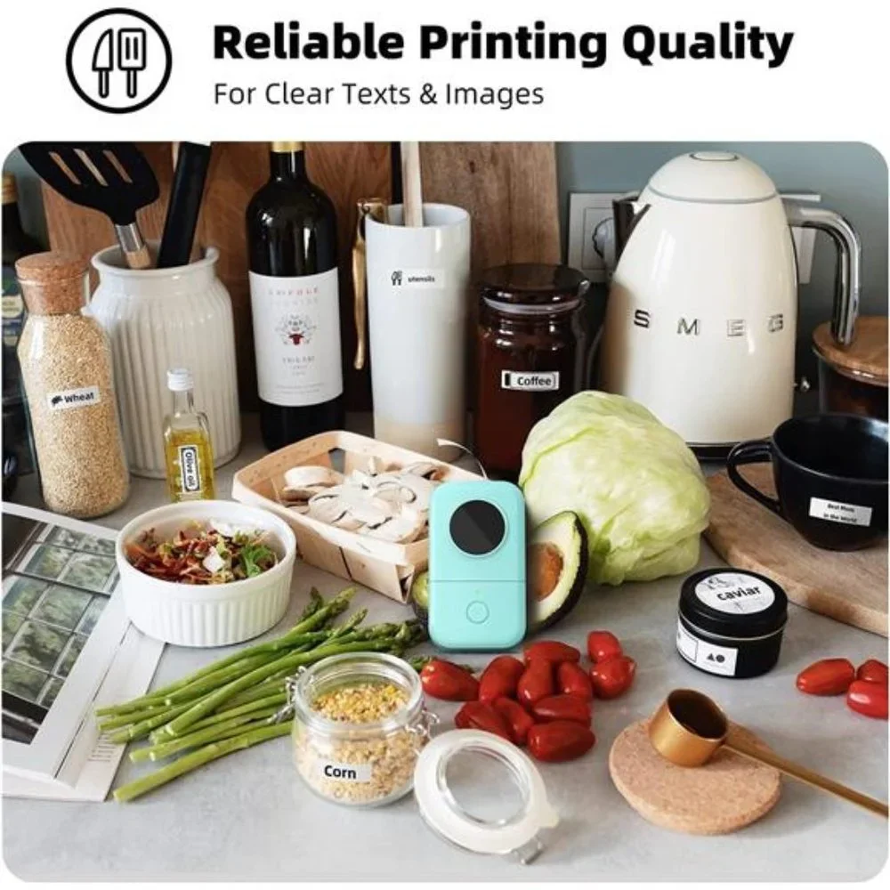 Label Maker Machine with Tape,Portable Bluetooth Label Printer,Small Smart Phone